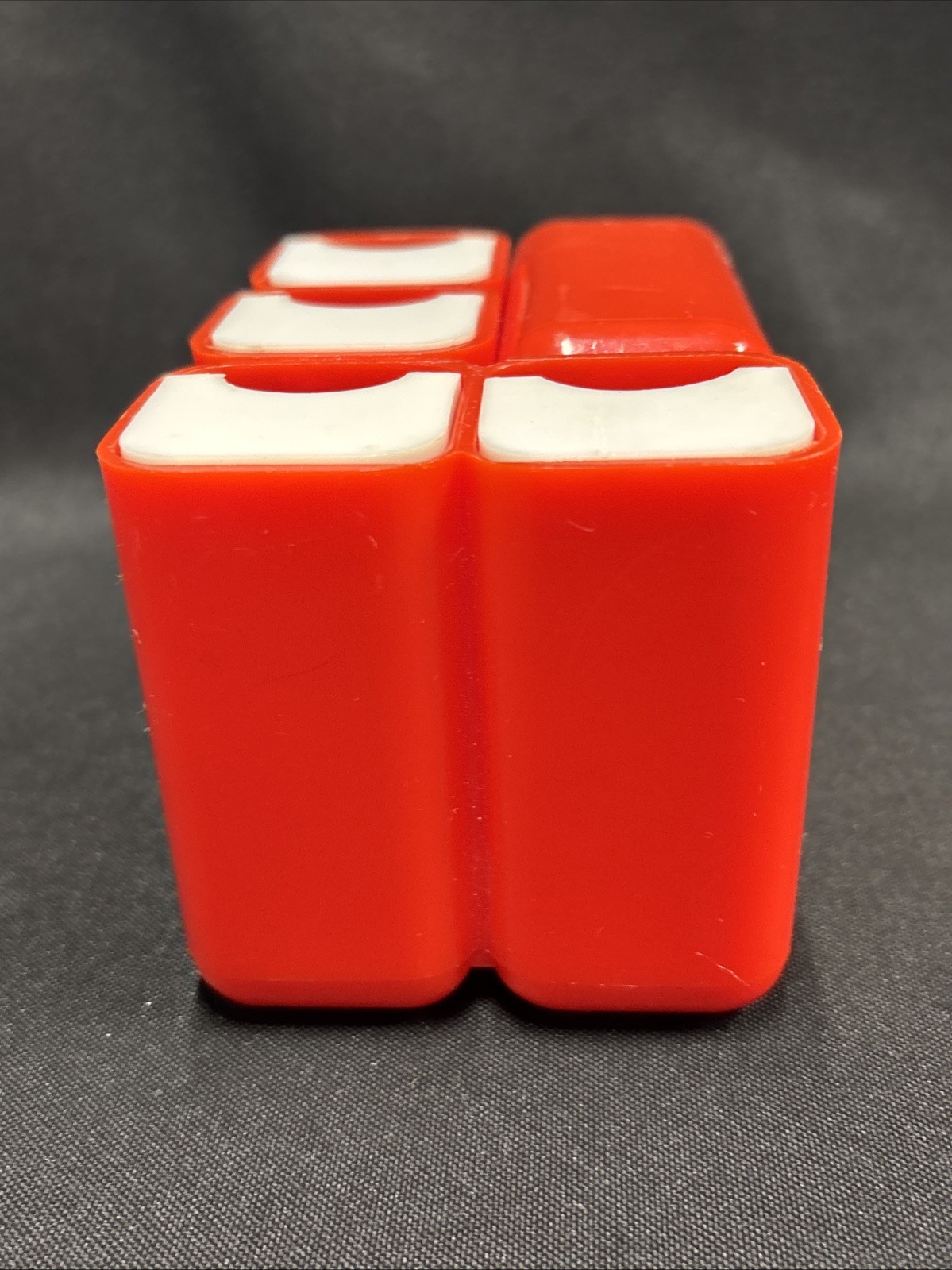 Vtg Red Plastic Mini Drawers Desk Organizer Caddy Made in Hong Kong