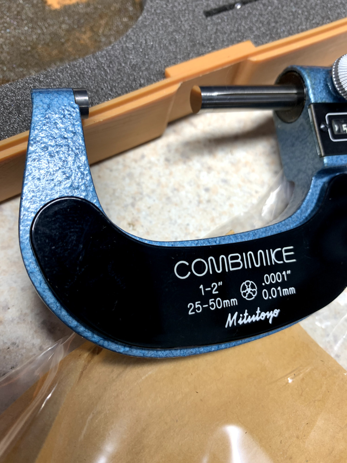 Machinist Tool Mitutoyo 1-2″ Digit Counter COMBIMIKE Micrometer (NOS) 159-212