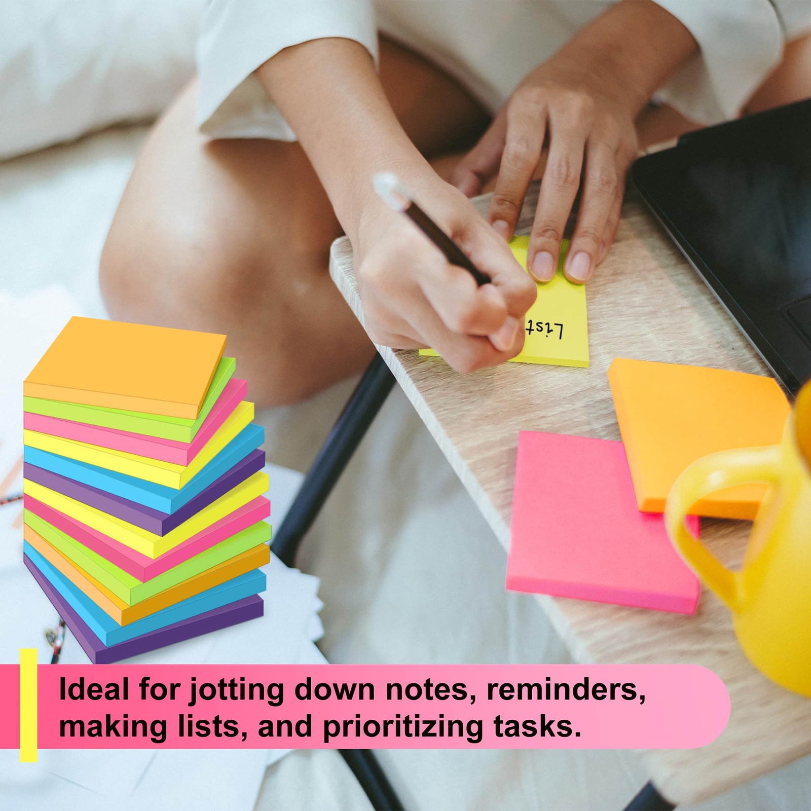 Post It Notes Pop-up, Sticky Notes, 3×3 Inches, 12 Pads, Bright Colors Self