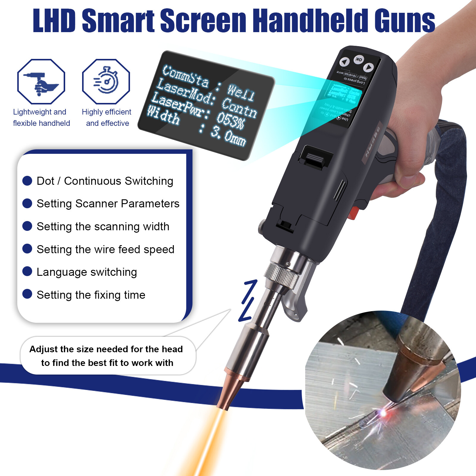 Raycus CW 1500W 4IN1 Handheld Fiber Laser Welder Metal Welding Tool CE FDA