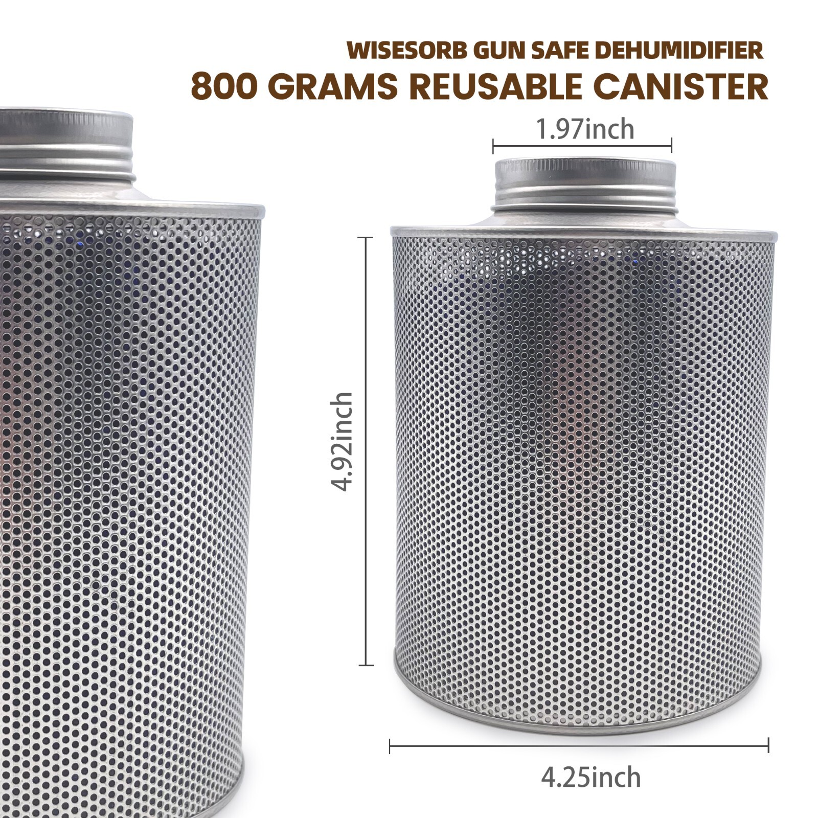 800 Grams Silica Gel Reusable Canister Desiccant, 1 Pack Gun Safe Dehumidifier