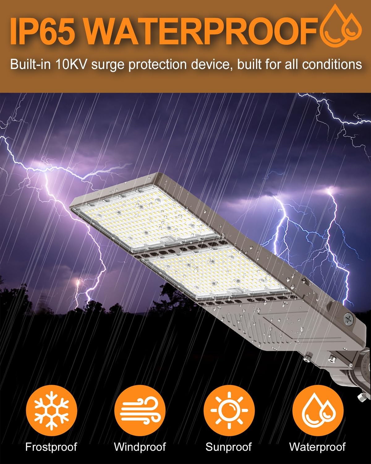 320W LED Parking Lot Light Dusk to Dawn Commercial Shoebox Stadium Light-48000LM