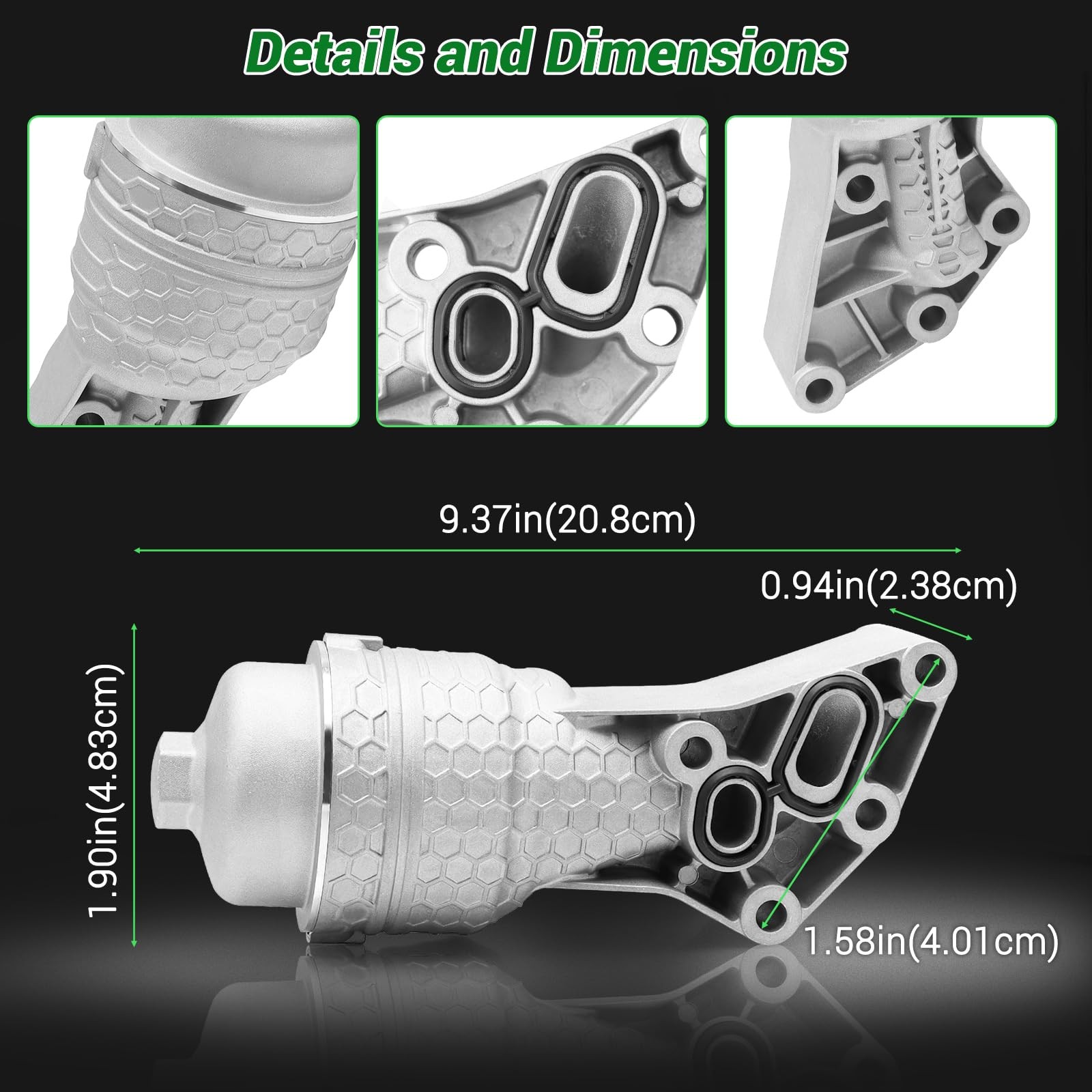 LeakProof Aluminum Oil Filter Housing Kit for Hyundai Kia Genesis Upgrade