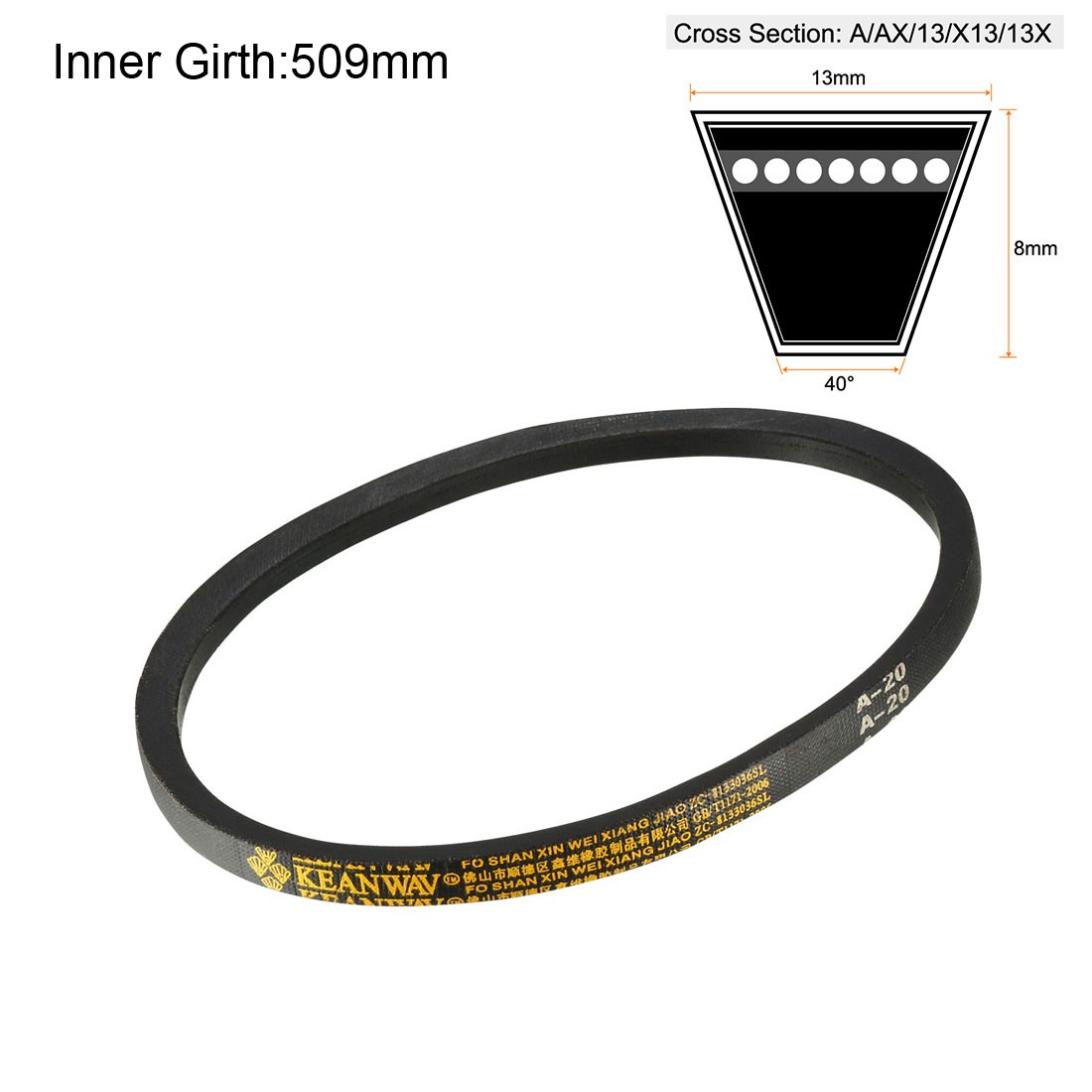 A-20 Drive V-Belt 20-inch Length Industrial Rubber Transmission Belt
