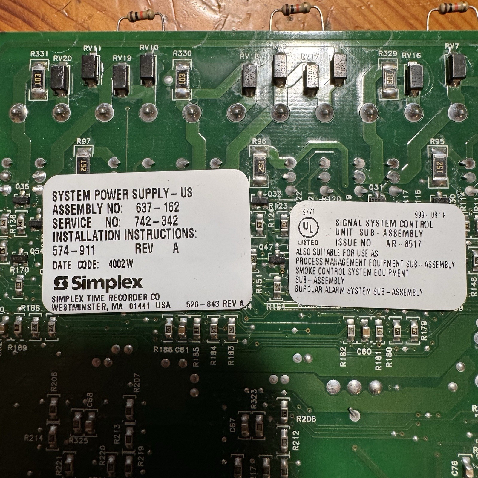 Simplex 566-071 4100-5111 4100U/ES System Power Supply SPS Board TESTED UPGRADED