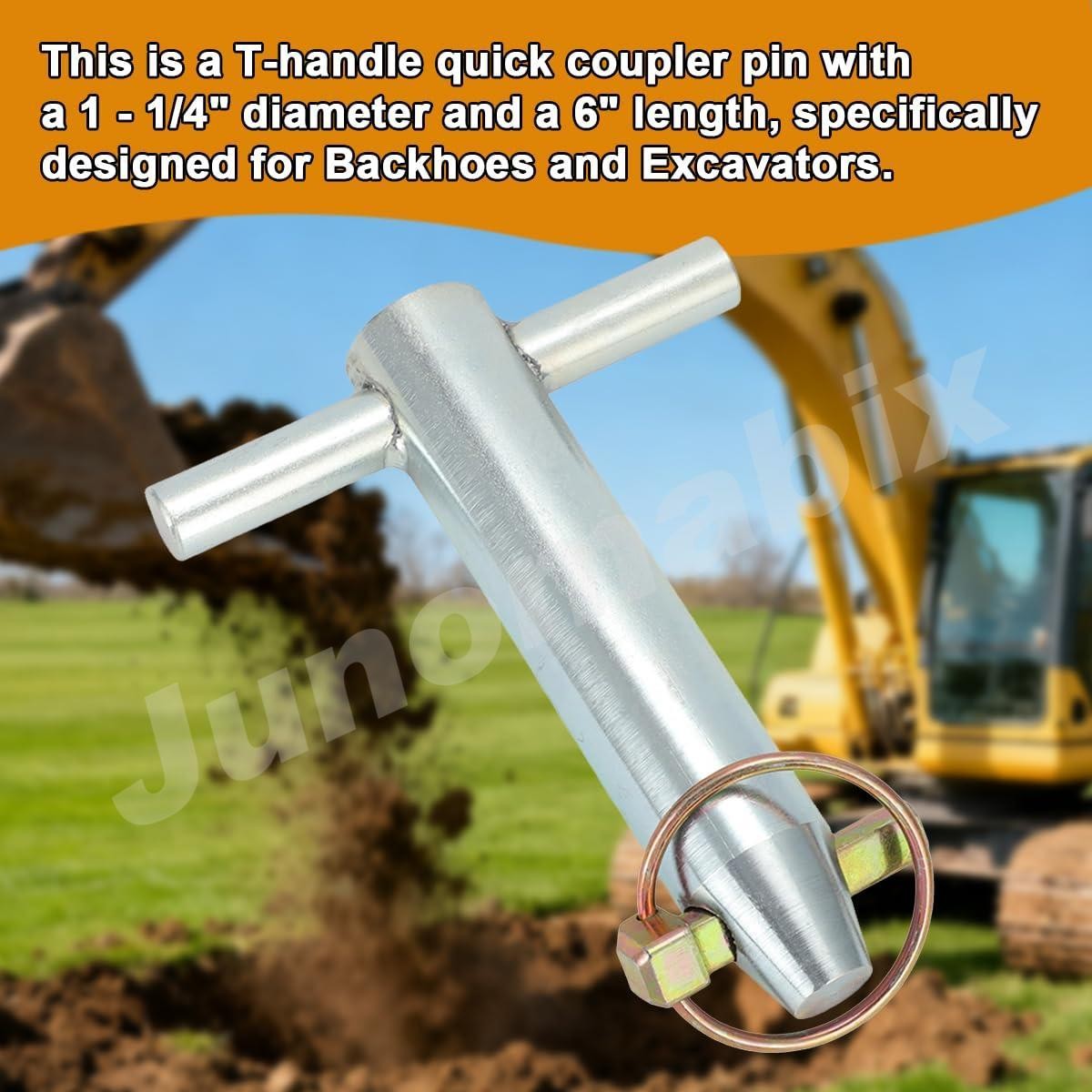 TAG Style T-Handle Quick Coupler Pin 1-1/4″x6 for Backhoe Excavator 2500-12000lb