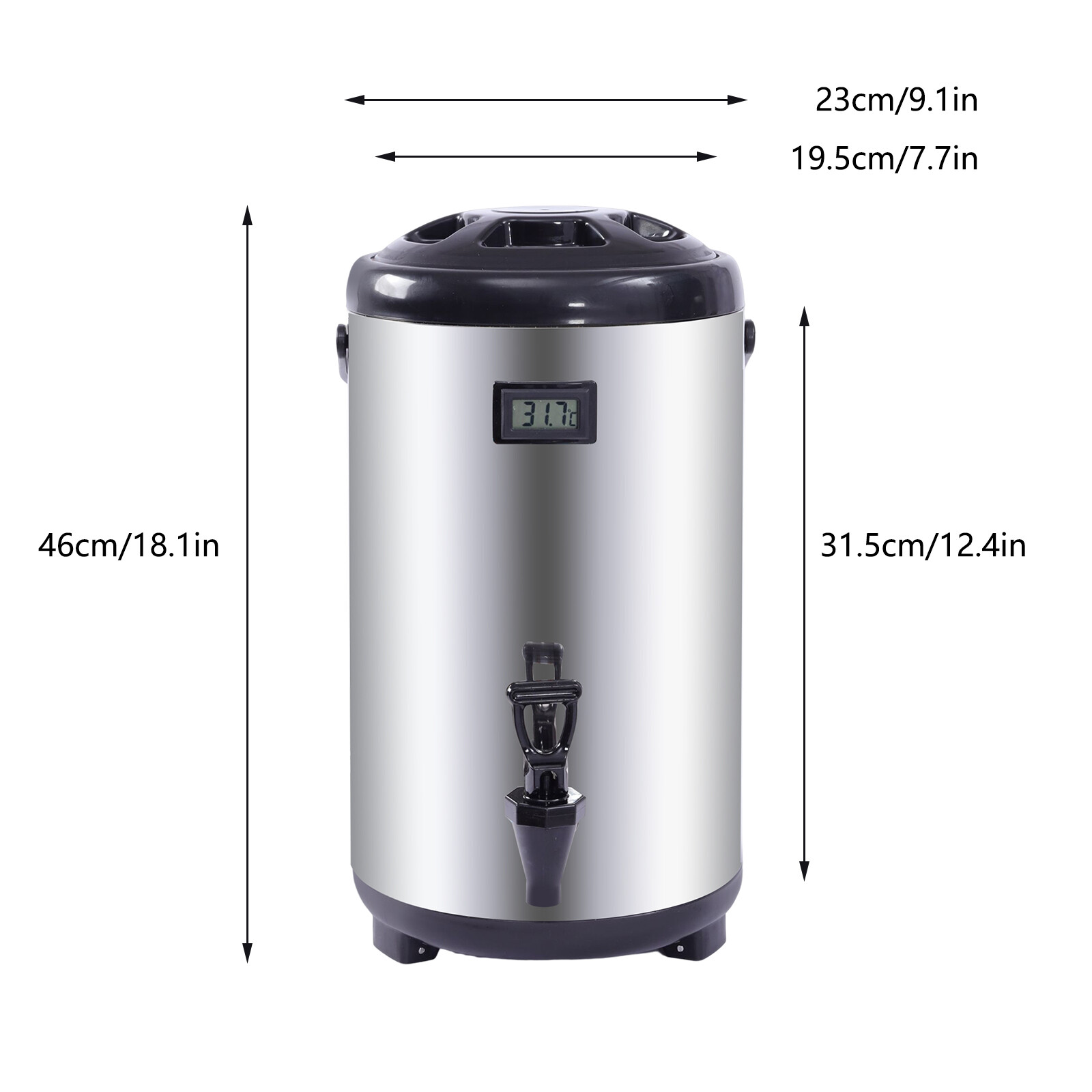 12L Insulated Beverage Dispenser Stainless Tea Juice Coffee Milk Dispenser NEW