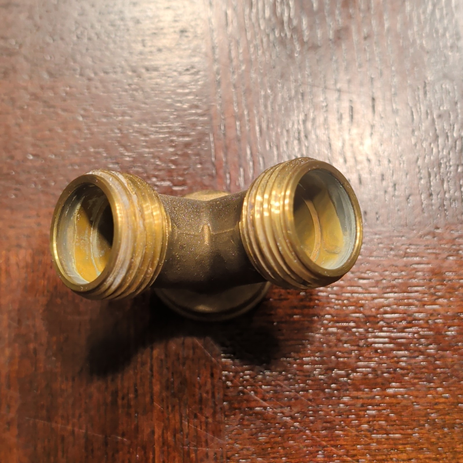 Brass Y Adapter Fitting, Threaded 3-Way Connector, 2 Male Threaded Ends