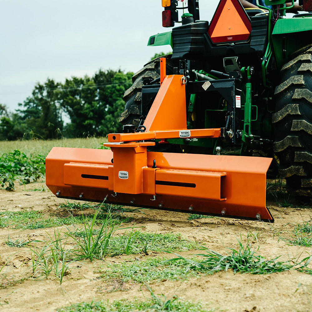 Titan Attachments 3 Point 7.5 FT Rear Blade For Grading And Scraping With Manual