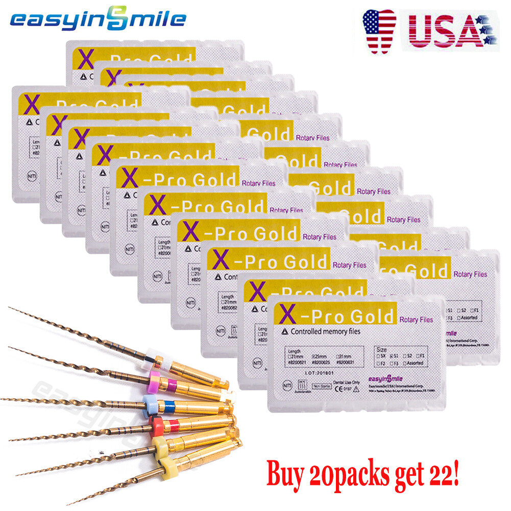Dental Endo Rotary Files X-Pro Gold Taper Large NITI Endodontic Files 22packs