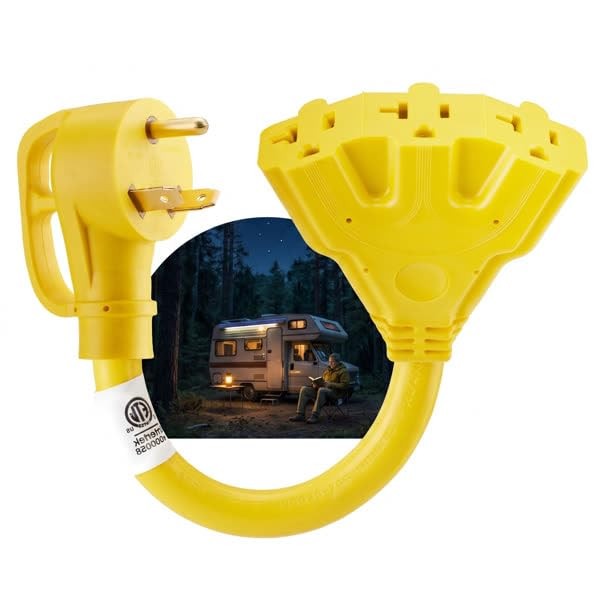 30 Amp to 110 Adapter Cord with 3 Way Splitter