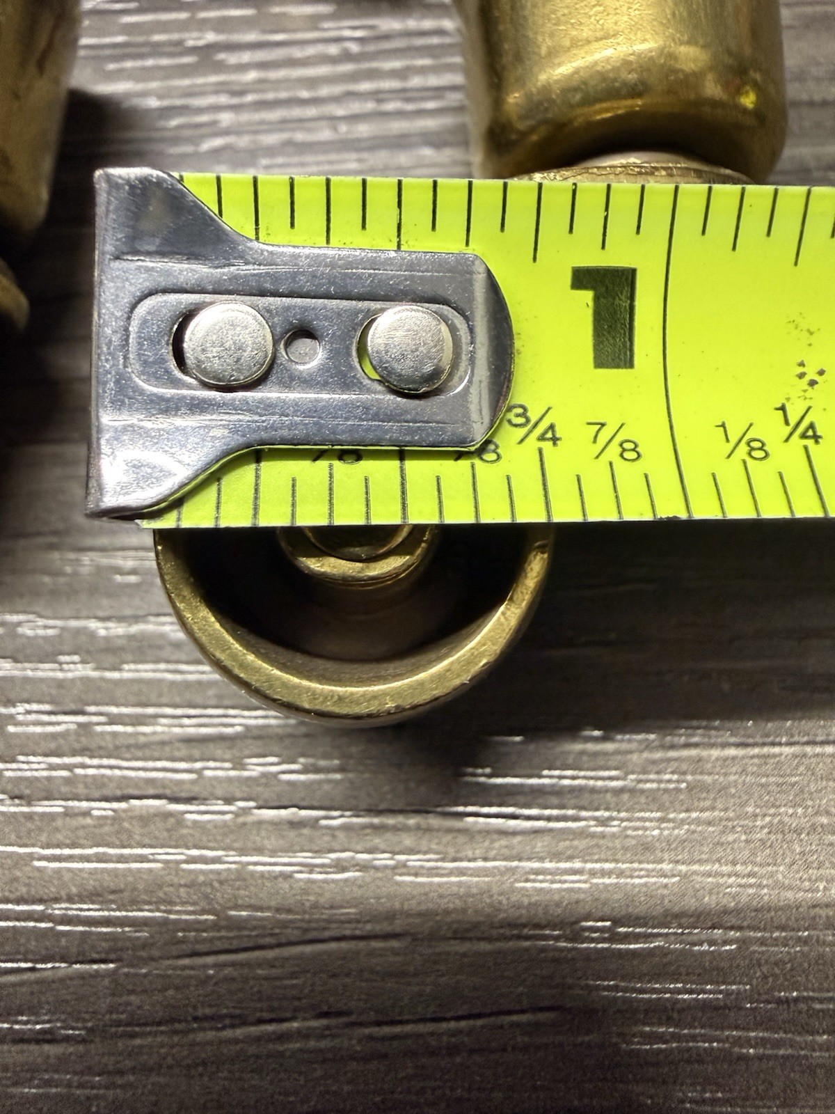 4 Brass Wheels Furniture Swivel Casters Fits 3/4” Diameter Tapered Leg NOS