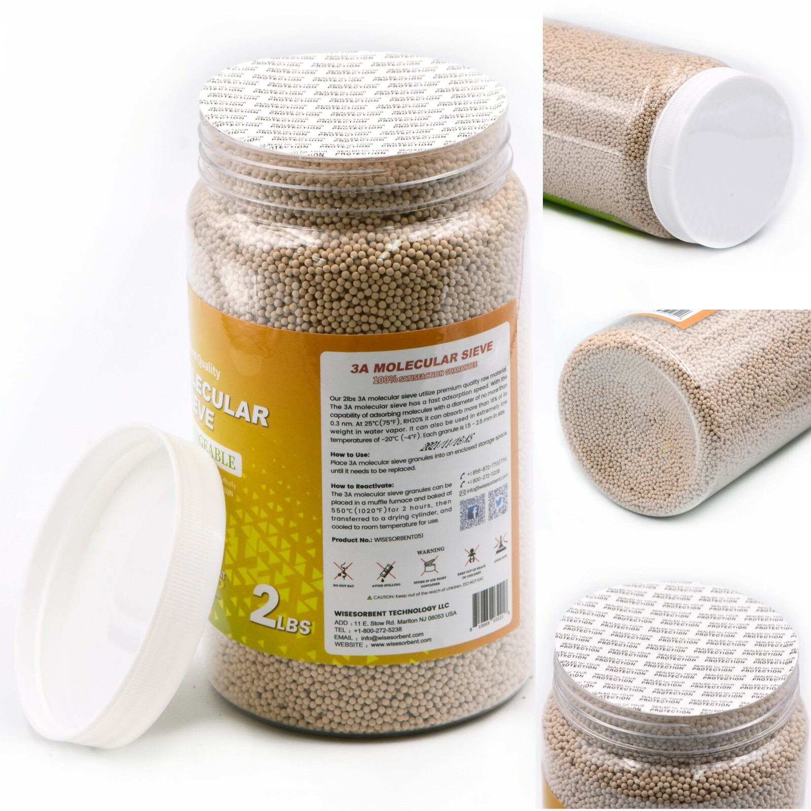 3A Molecular Sieve Desiccant Beads, 4 LBS Dehumidifier Moisture Absorbers