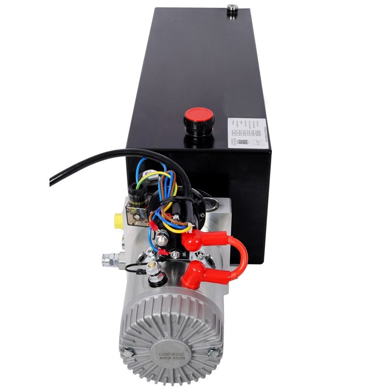 Hydraulic Pump 15 Quart Single Acting Dump Trailer Pump Power Unit 12V DC SAE#6