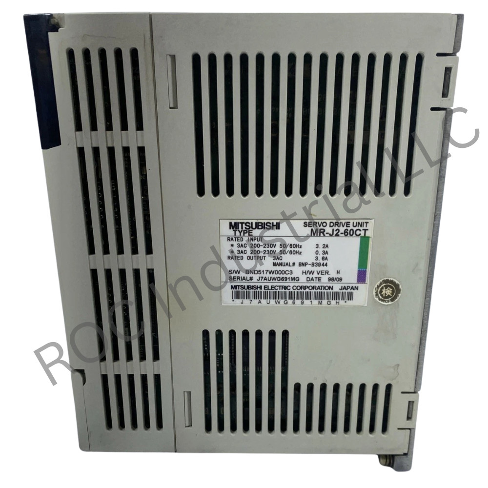 Mitsubishi MR-J2-60CT Servo Drive Unit 0.6 KW 200-230V AC 50/60Hz 0.3Amp 3-Phase