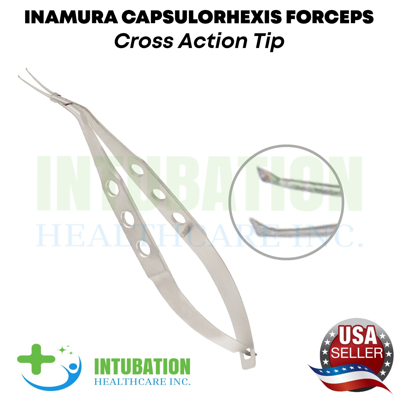 Inamura Capsulorhexis Cross Action Forceps 1.5 mm Tip Ophthalmic Eye Instruments
