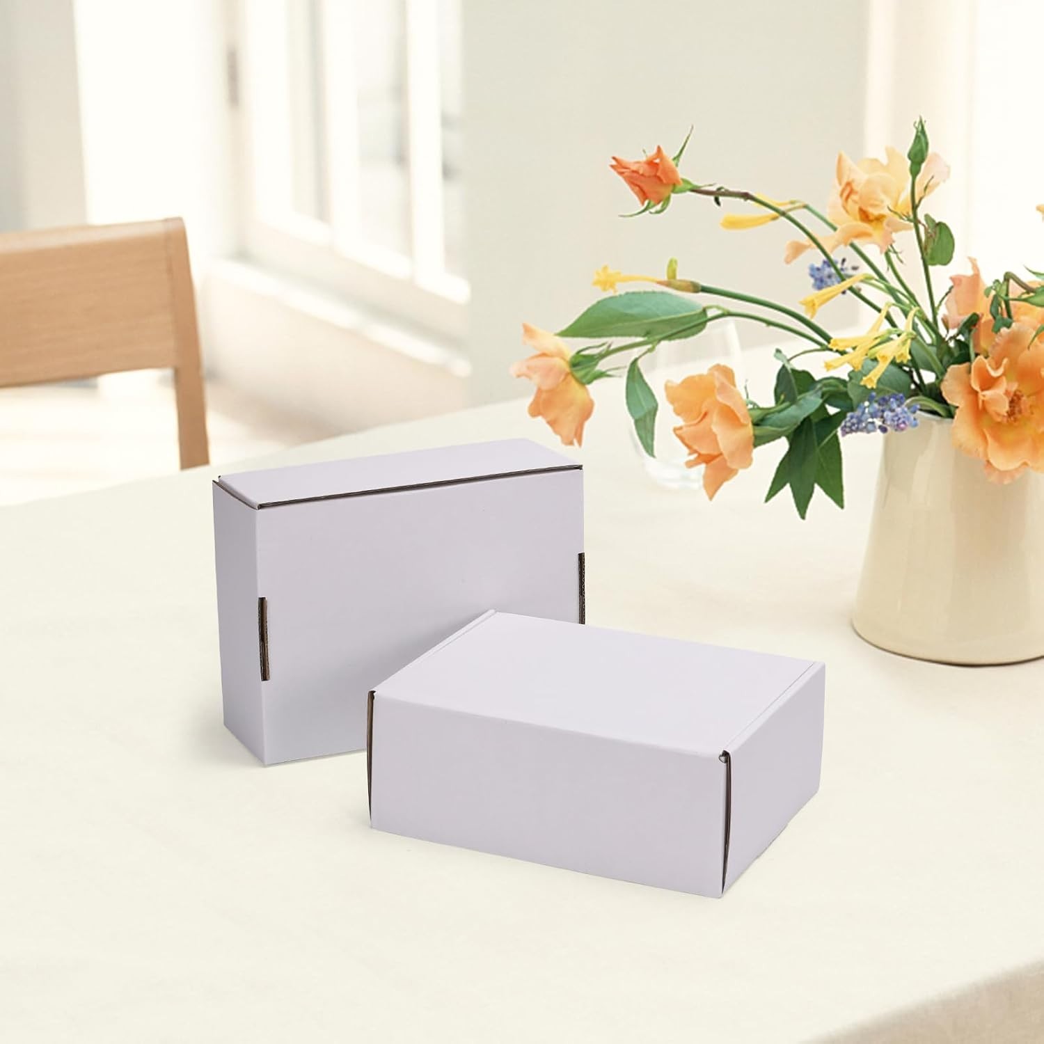 Set of 25 White 8x6x3 Inches Corrugated Shipping Boxes – Eco-Friendly Solution