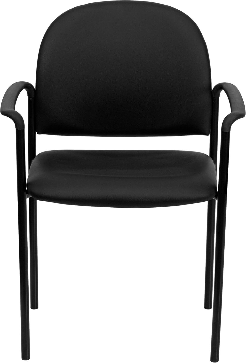 Elegant Black Vinyl Side Reception Chair with Comfort – Stackable & Lightweight
