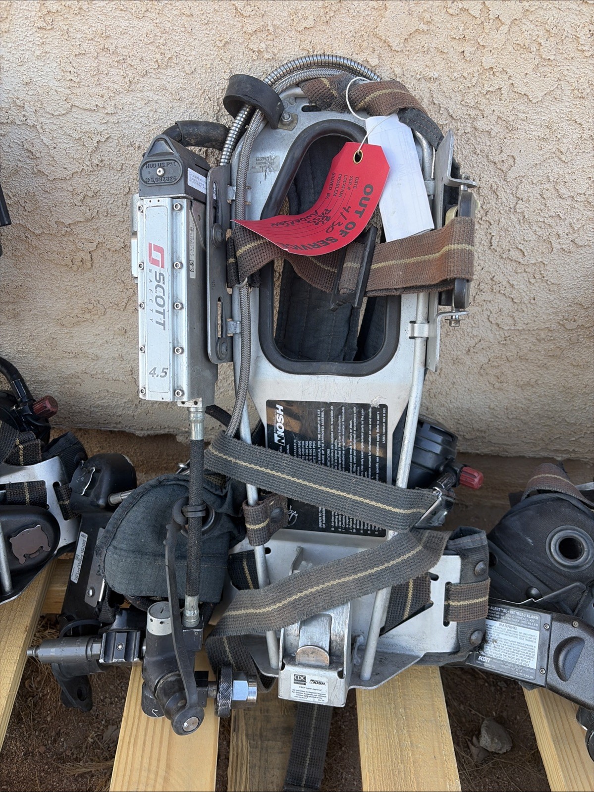 3 Scott 4.5 Harness AirPak Plus EZ Flo Air Supply Firefighter For Parts Repair