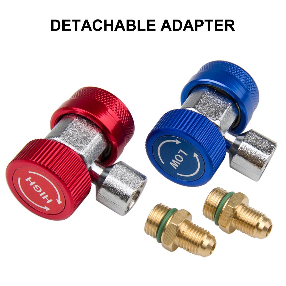 2PACK Quick Connector Adapter Coupler Auto A/C Manifold Gauge Low/High HVAC