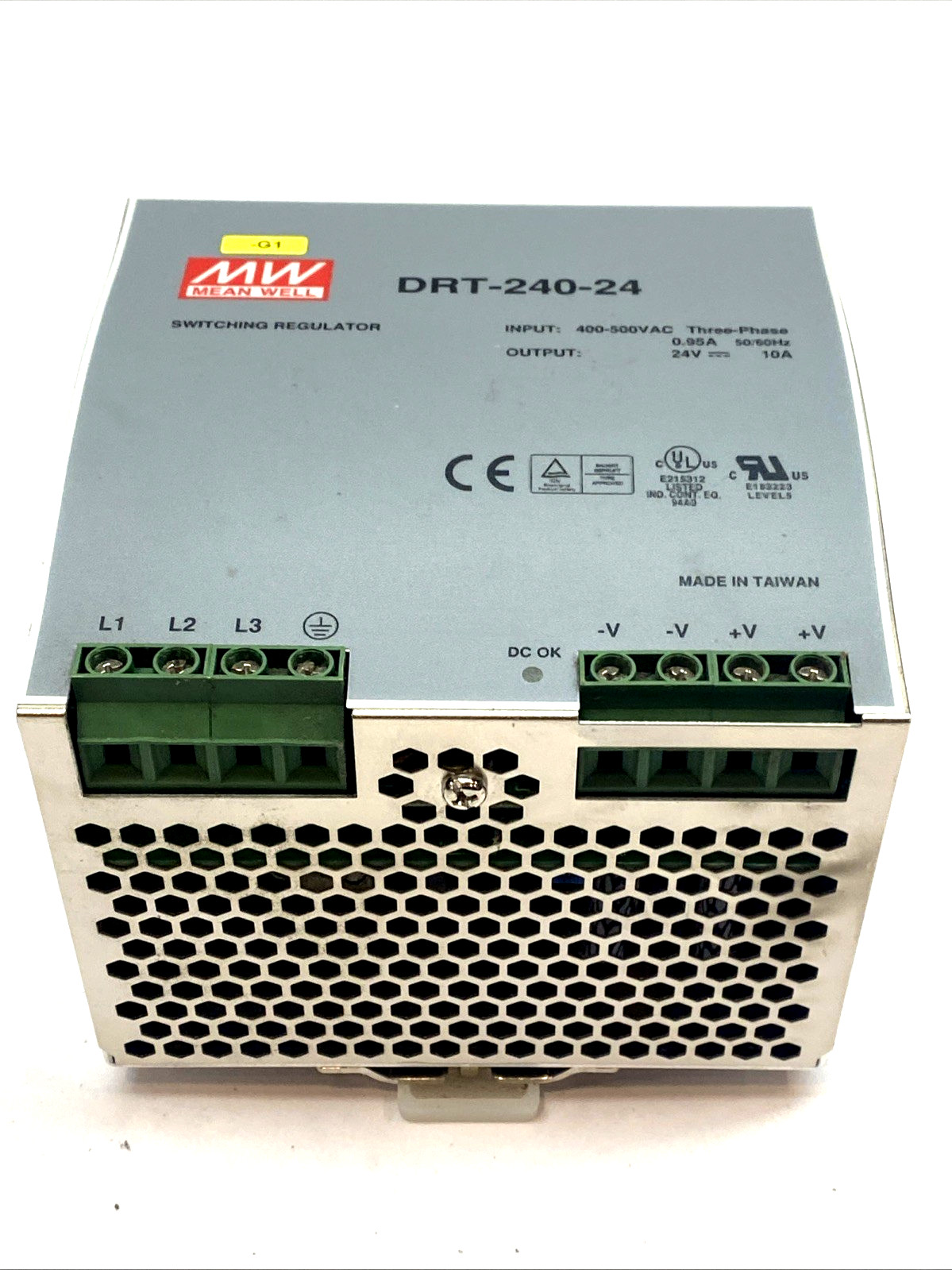 Mean Well DRT-240-24 Power Supply DIN Rail 24V DC 10A 3-Phase