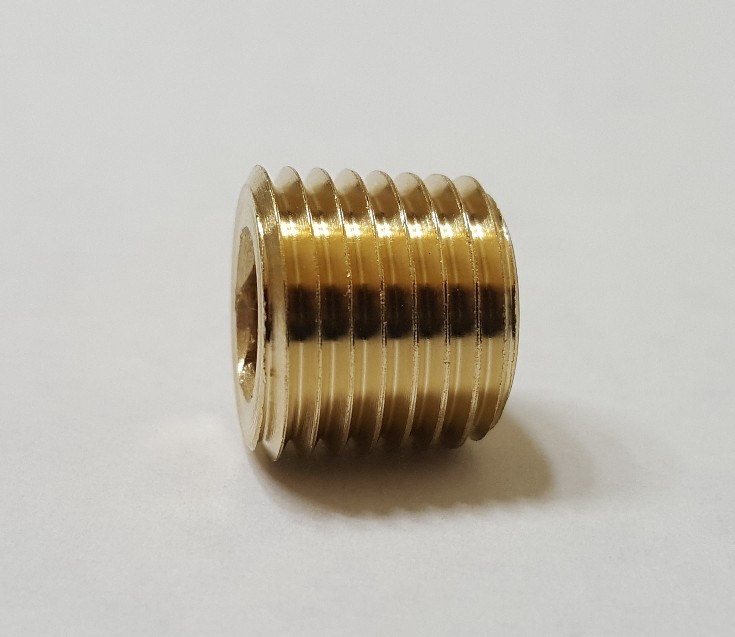 Lot of 10 pcs. 1/4″ Male NPT Brass Plug Countersunk Hex