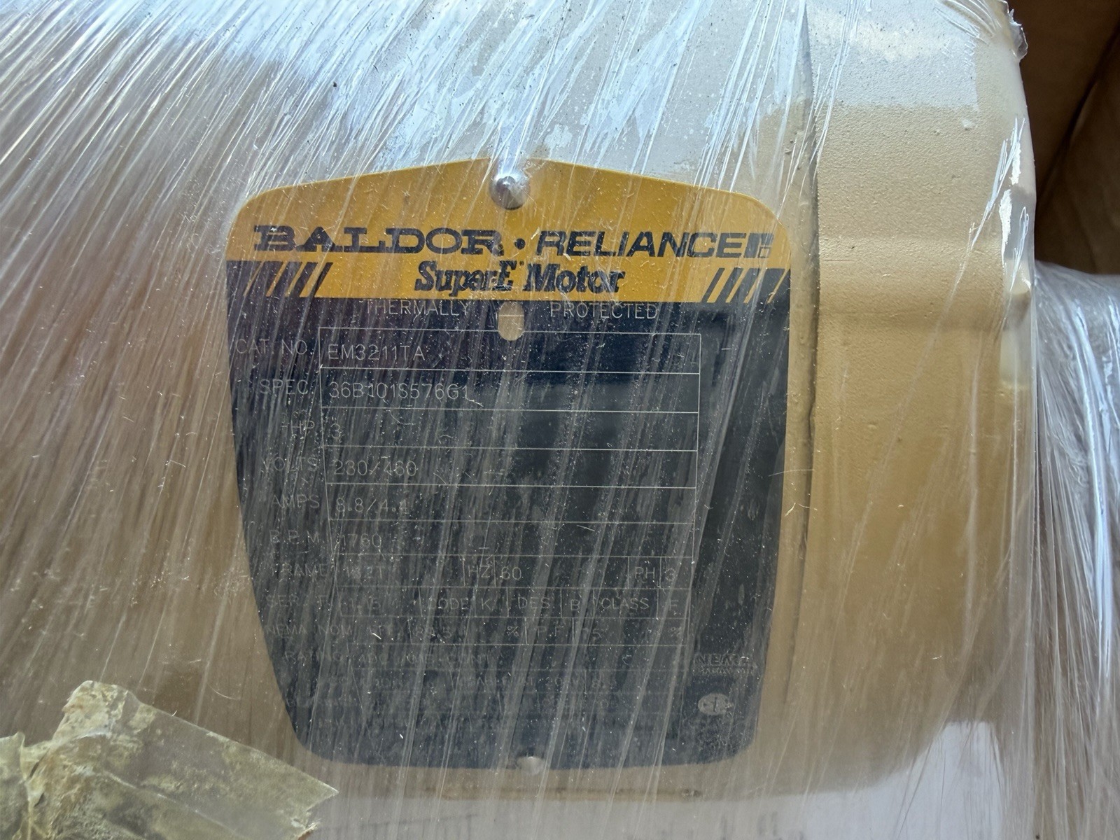 EM3211TA ABB – Baldor 60 HZ 3 Phase 3 HP 230/460 Volts 1760 RPMV 65 Pounds