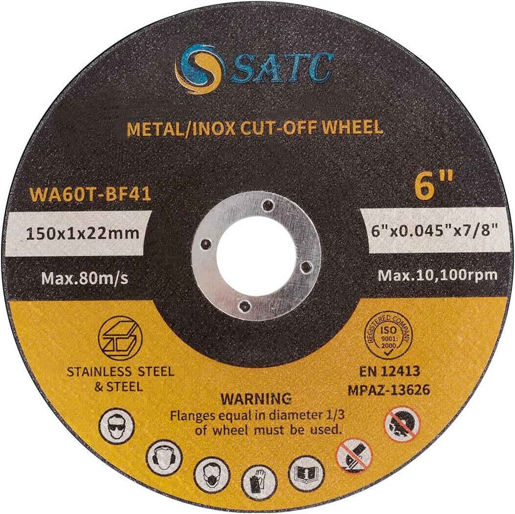 400 Pack 6″x.045″x7/8″ Cut off Wheel -Metal & Stainless Steel INOX Cutting Discs