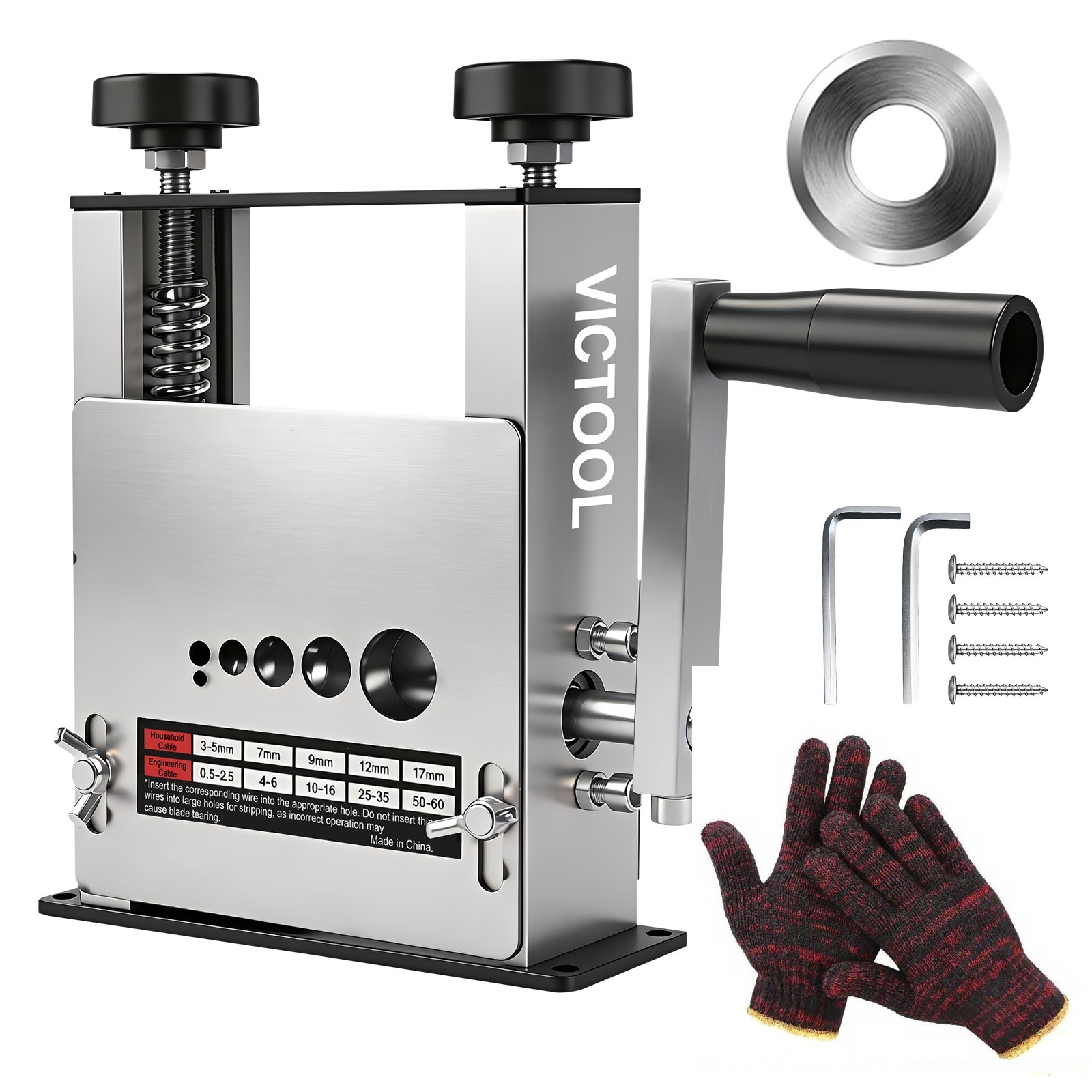 6 Hole Manual Wire Stripping Machine 3-17mm Drill Powered Scrap Wire Stripper