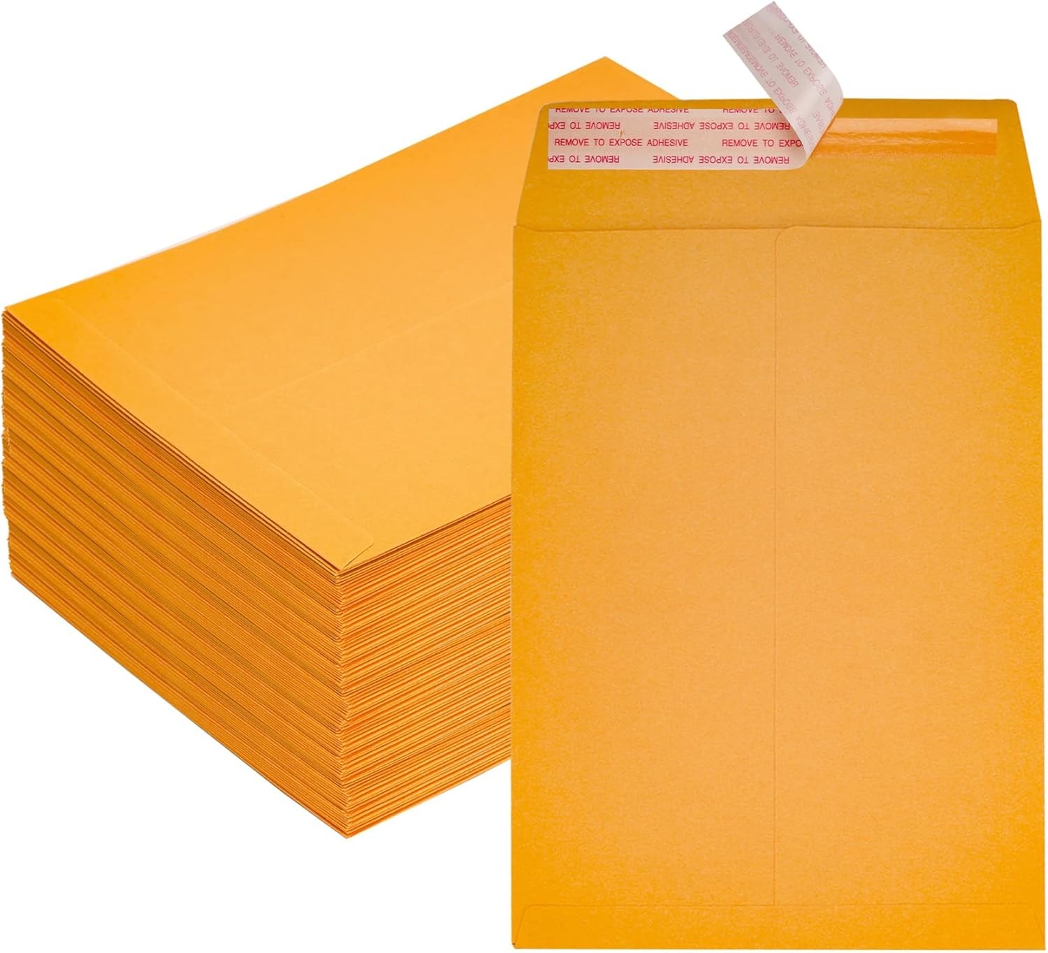 100 Pack 6×9″ Kraft Catalog Mailing Envelopes Mailers Peel Self Seal