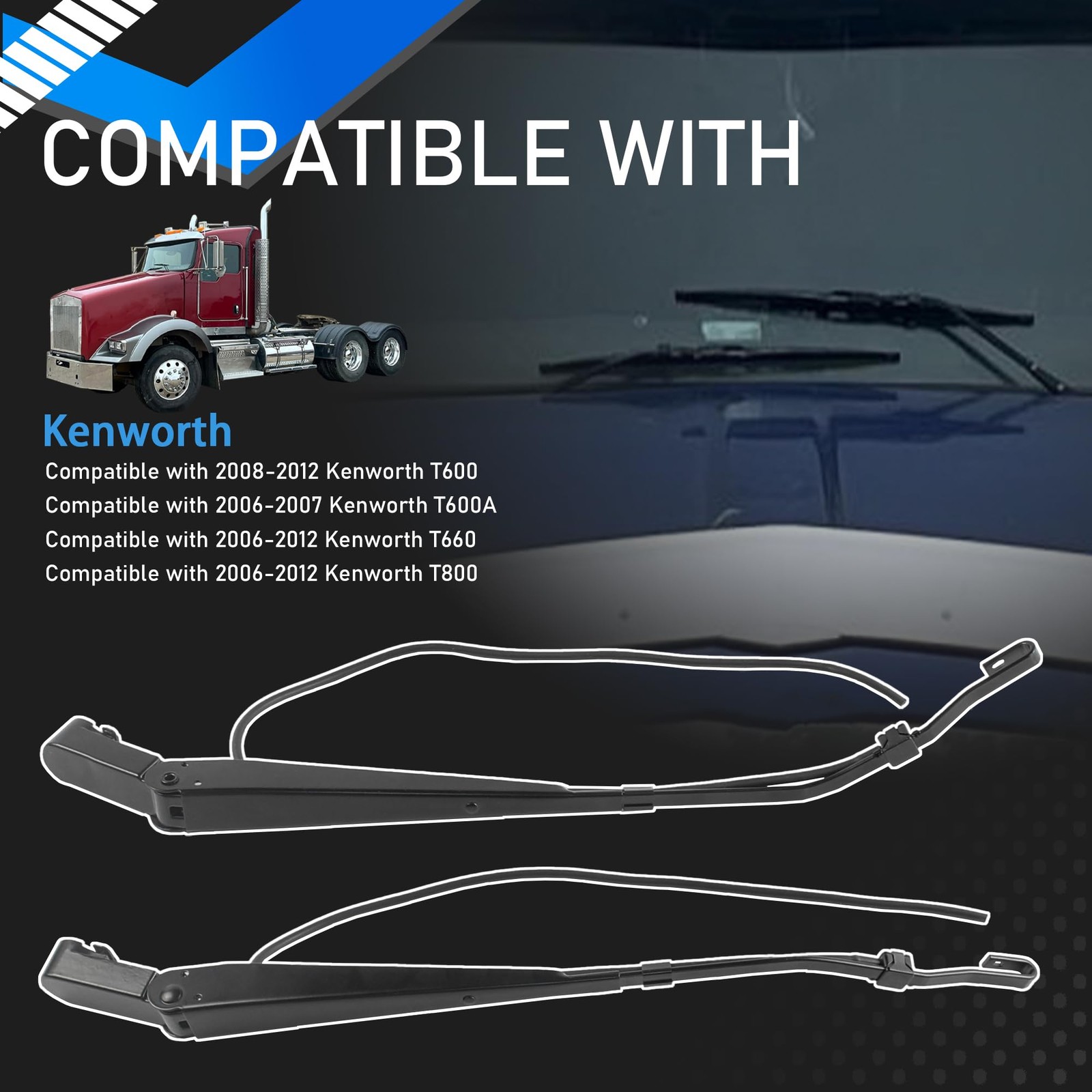 YzusGomumu 602-5403 1 Pair Front Windshield Wiper Arm Compatible
