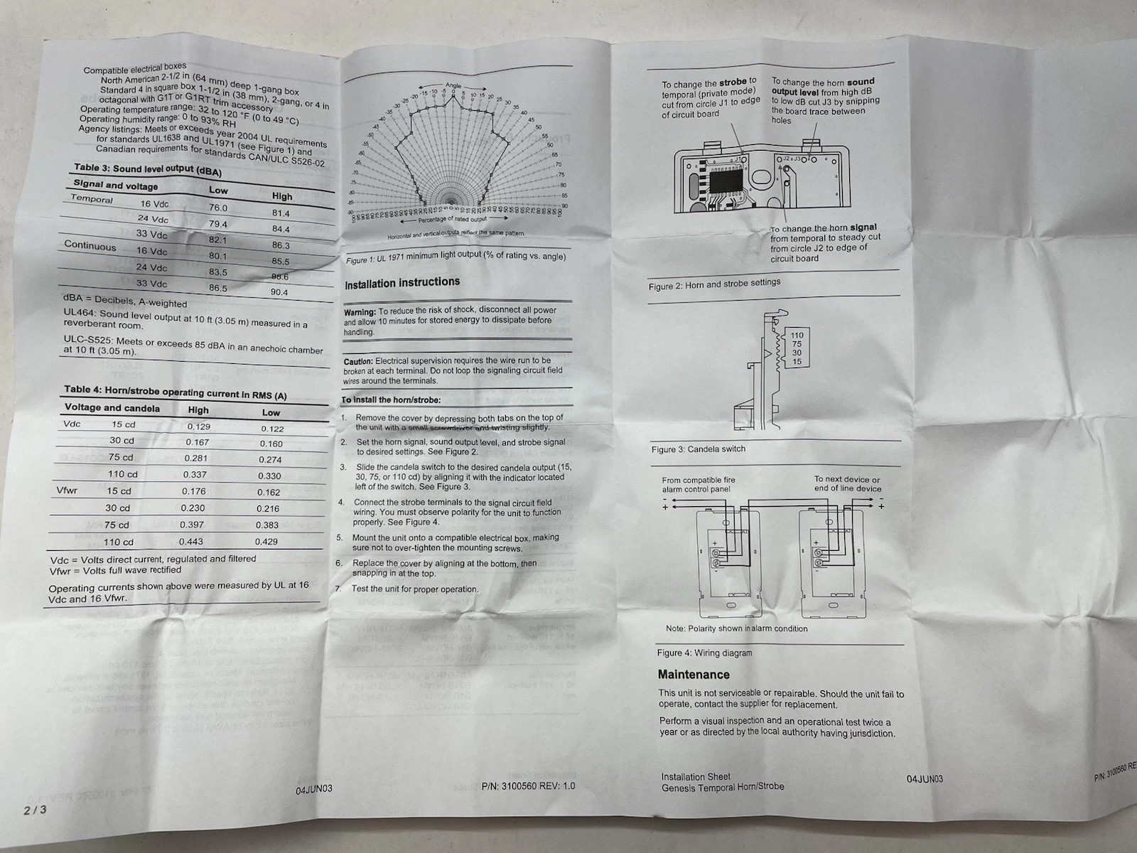 Genesis ADT G1RF-HDVM Horn-strobe Light New Old Stock Wall Mounted Fire Alarms