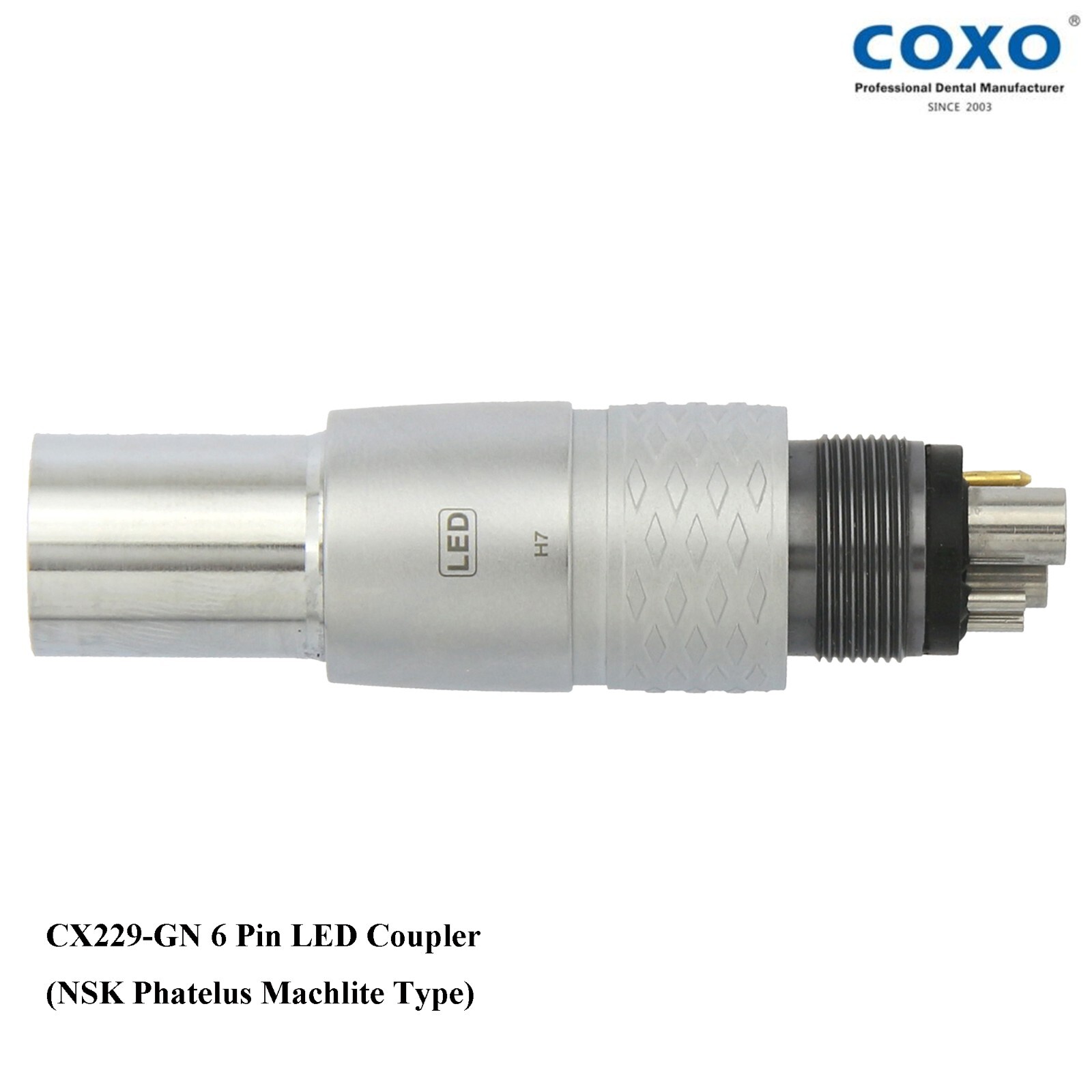 COXO Dental Fiber Optic High Speed Turbine Handpiece KaVo NSK LED Coupler 6 Hole
