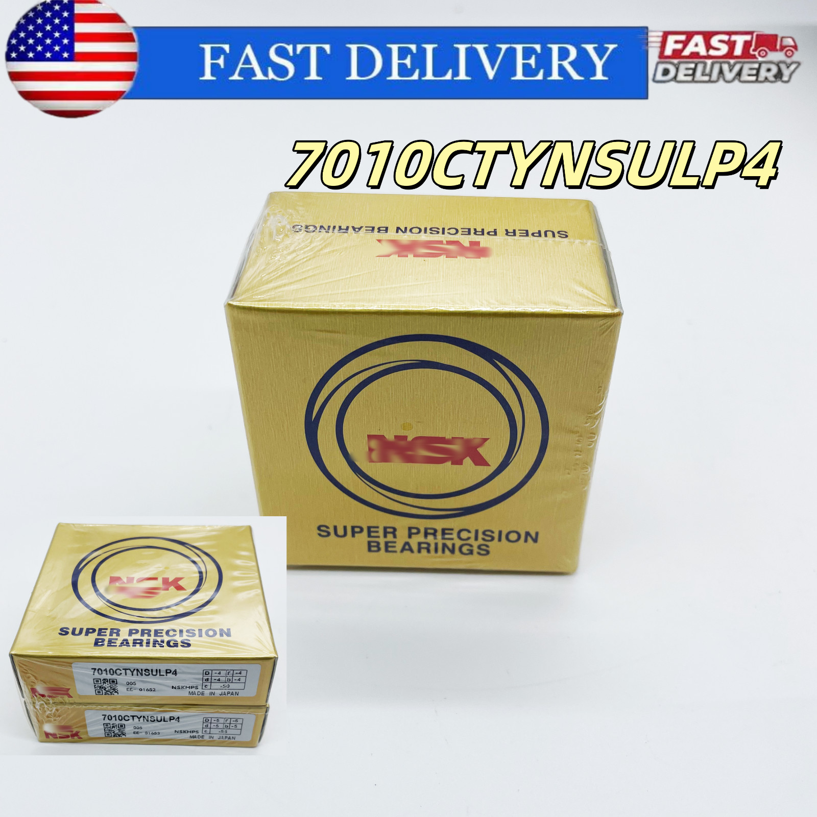 Matched Set of Two 7010CTYNSULP4 Super Precision Spindle Bearings