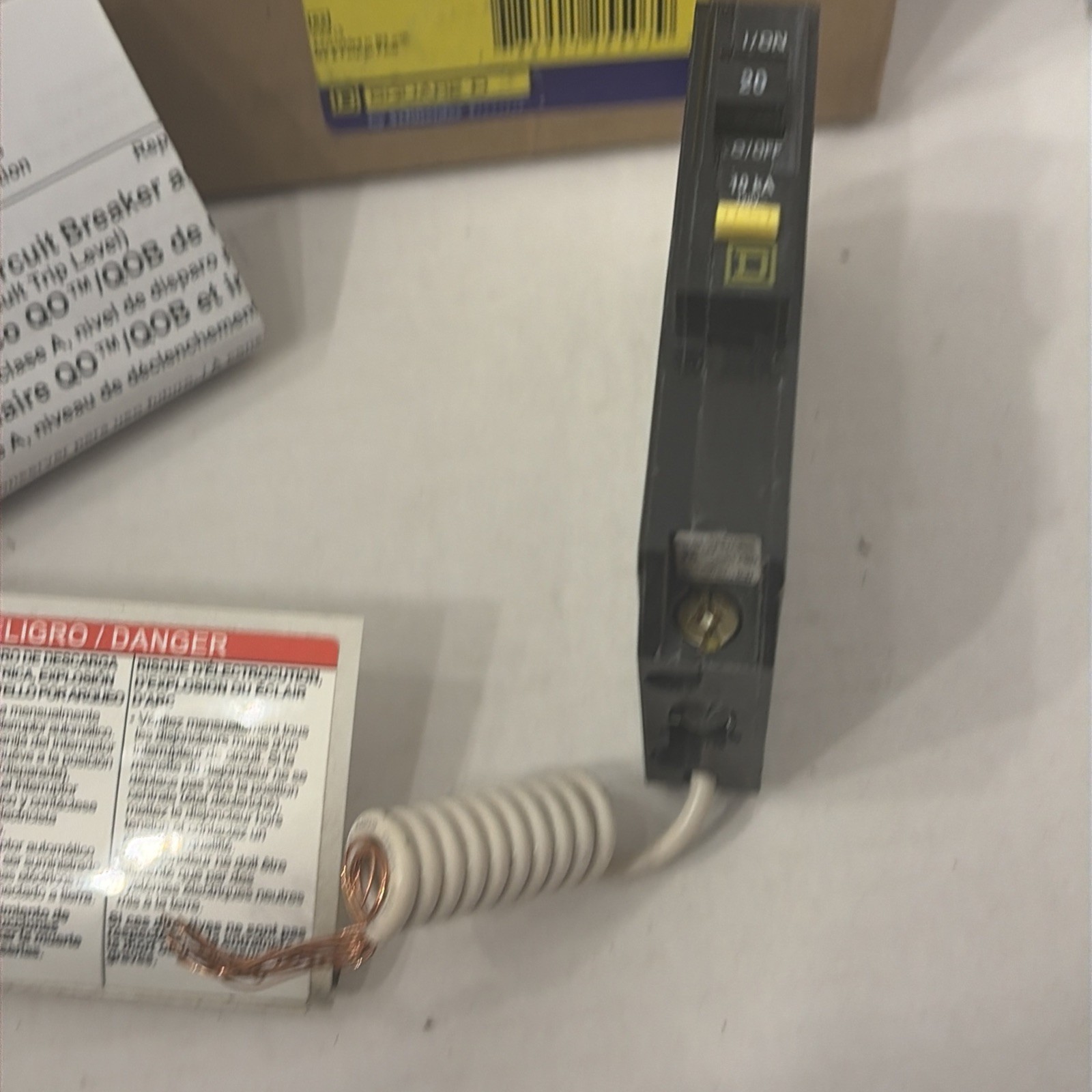 Square D QO120GFI Single Pole 20A 120V Ground Fault Circuit Breaker