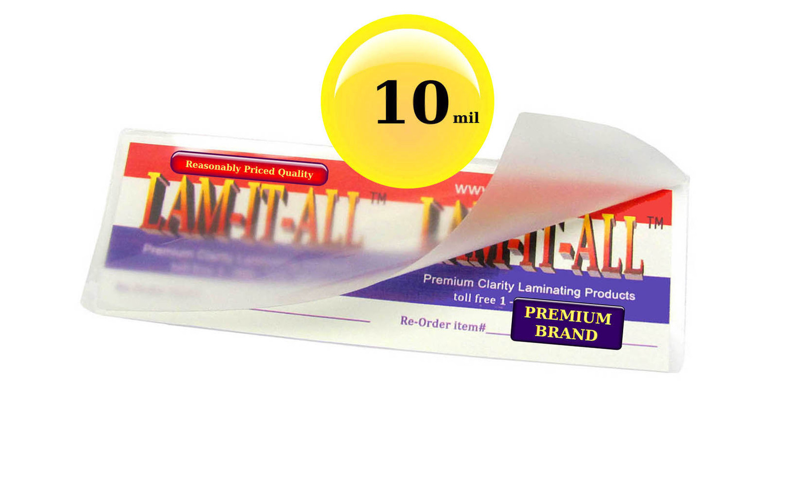 LAM-IT-ALL Hot Laminating Pouches 2-3/8 x 8-1/2 Large Bookmark [100/pack] 10 Mil