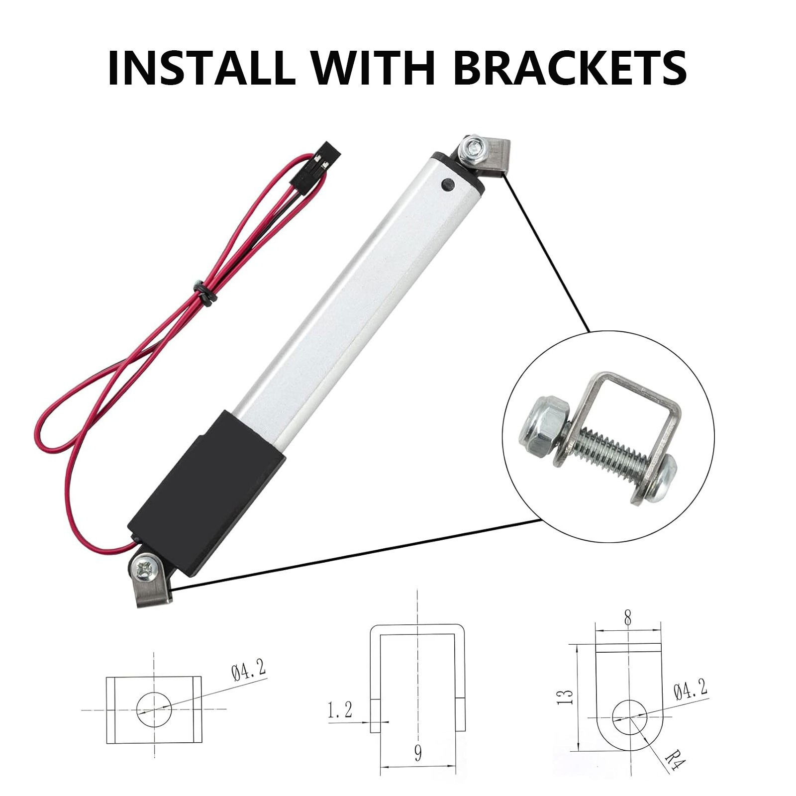 DC 12V Small Mini Micro Linear Actuator 1.2″ 2″ 3″ 4″ Stroke Fast Speed 6inch /s