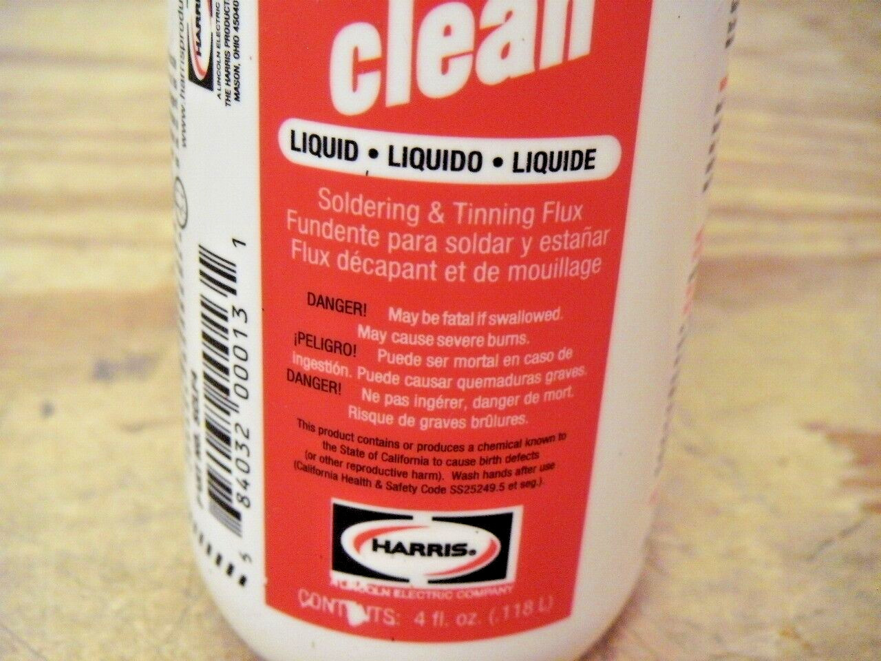 Harris SCLF4 Stay Clean Soldering & Tinning Flux 4 FL OZ Liquid