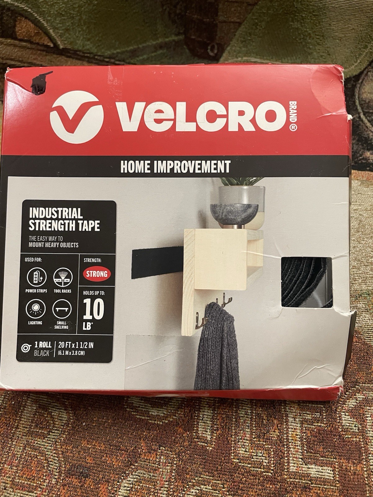 VELCRO Brand Industrial Strength Heavy Duty Tape 10lbs Strong 20’x 1.5” NEW