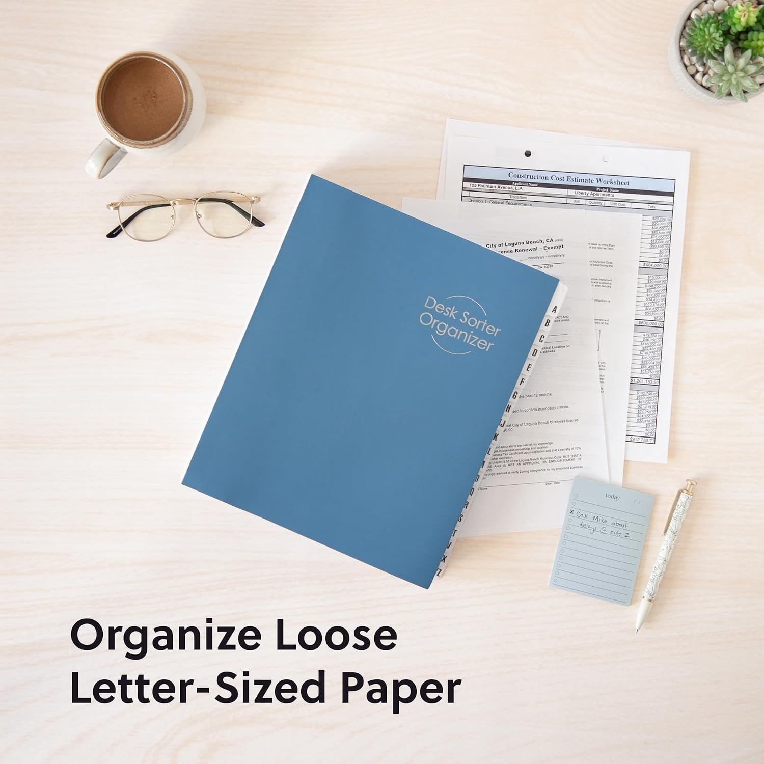 Expandable Office Desk File Sorter, Office Supplies, Alphabetic A-Z Desk Orga…