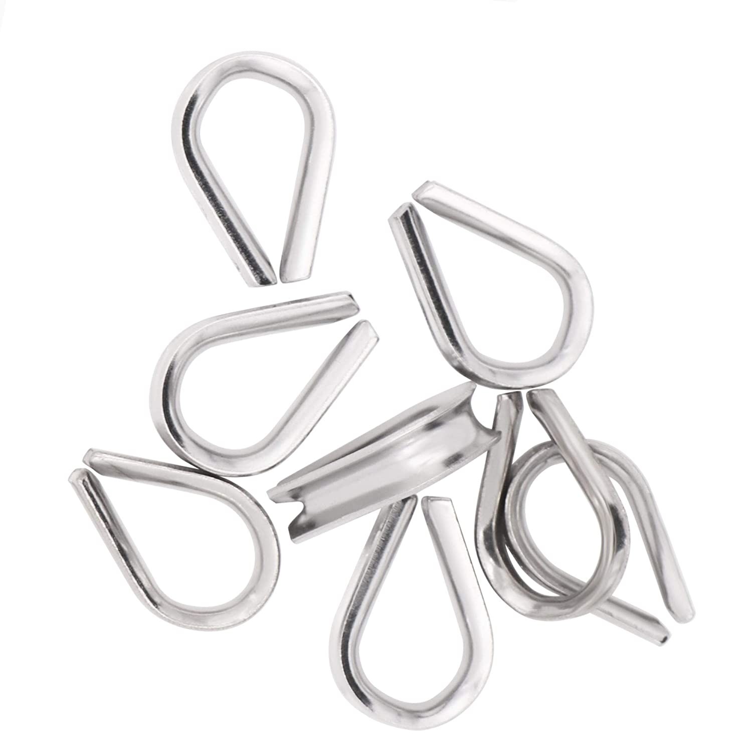 Wire Rope Thimble Clamp Stainless Steel Marine Grade 304 A2 Cable Clip Loop
