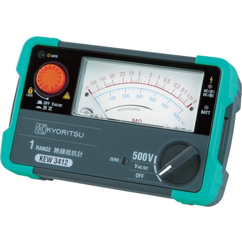KYORITSU KEW3412 3412 1-range analog insulation resistance meter