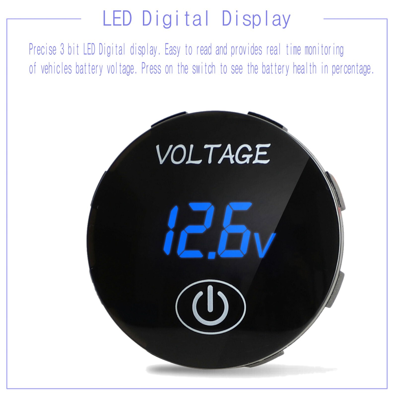 12V-24V Car Marine Motorcycle LED Digital Voltmeter Voltage Meter Battery Gauge
