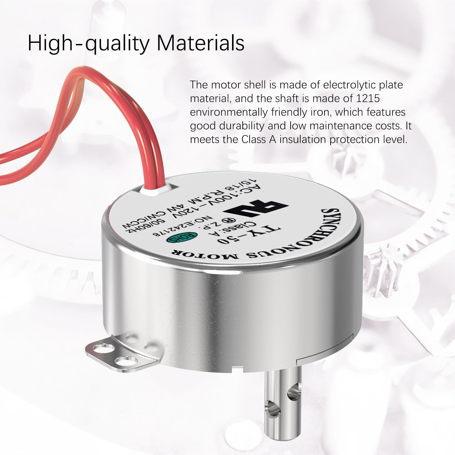 Synchronous Motor 100-120V AC 50/60Hz 15-18RPM Shaft Rotation CW/CCW 4W Gear…