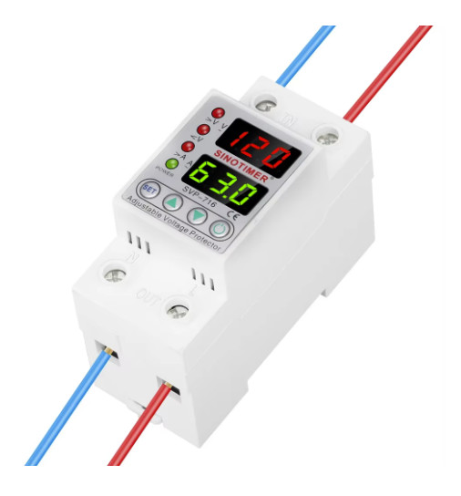 110V 120V DIN Rail Over Under Voltage Current Protector Relay 40A 63A