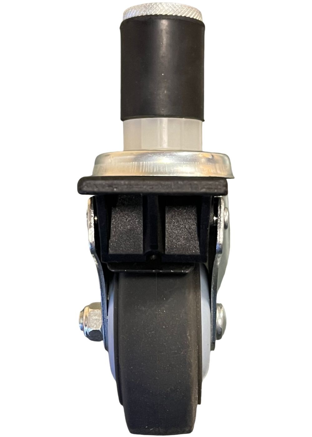 3.5″ Non-Marking Rubber Total Lock Caster Threaded Stem 1.5″ Expandable