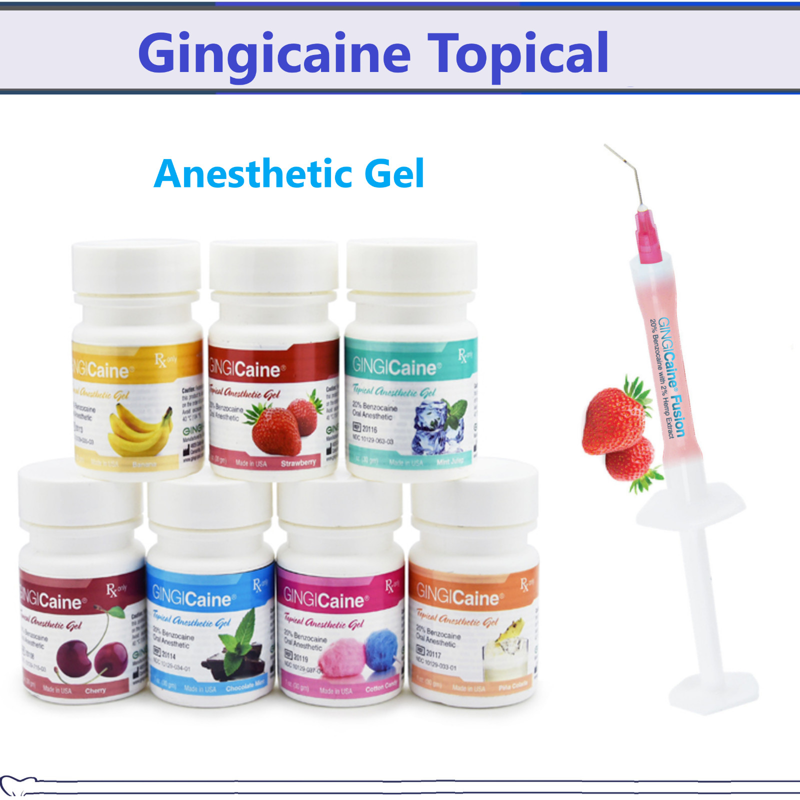 Dental Gingicaine® Topical Anesthetic Gel 1oz Jar, USA, Exp 02/2029