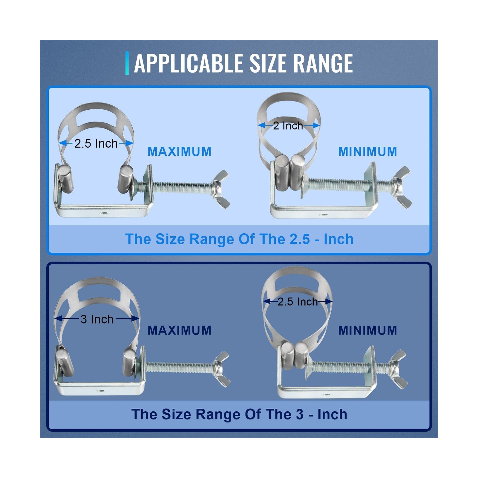 Exhaust Tacking Band Clamp-On Set, 2.5-Inch and 3-Inch Dual-Siz… USA Fast Ship