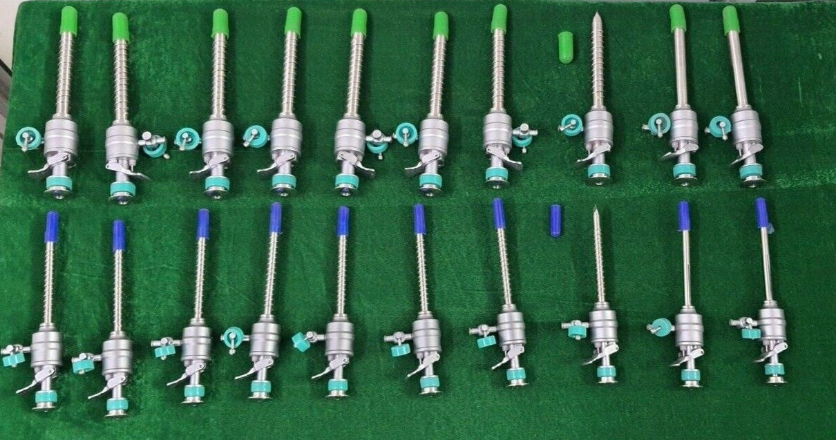 20pc Laparoscopic Spiral Trocar Cannula 5mm/10mm Endoscopy Surgical Instruments