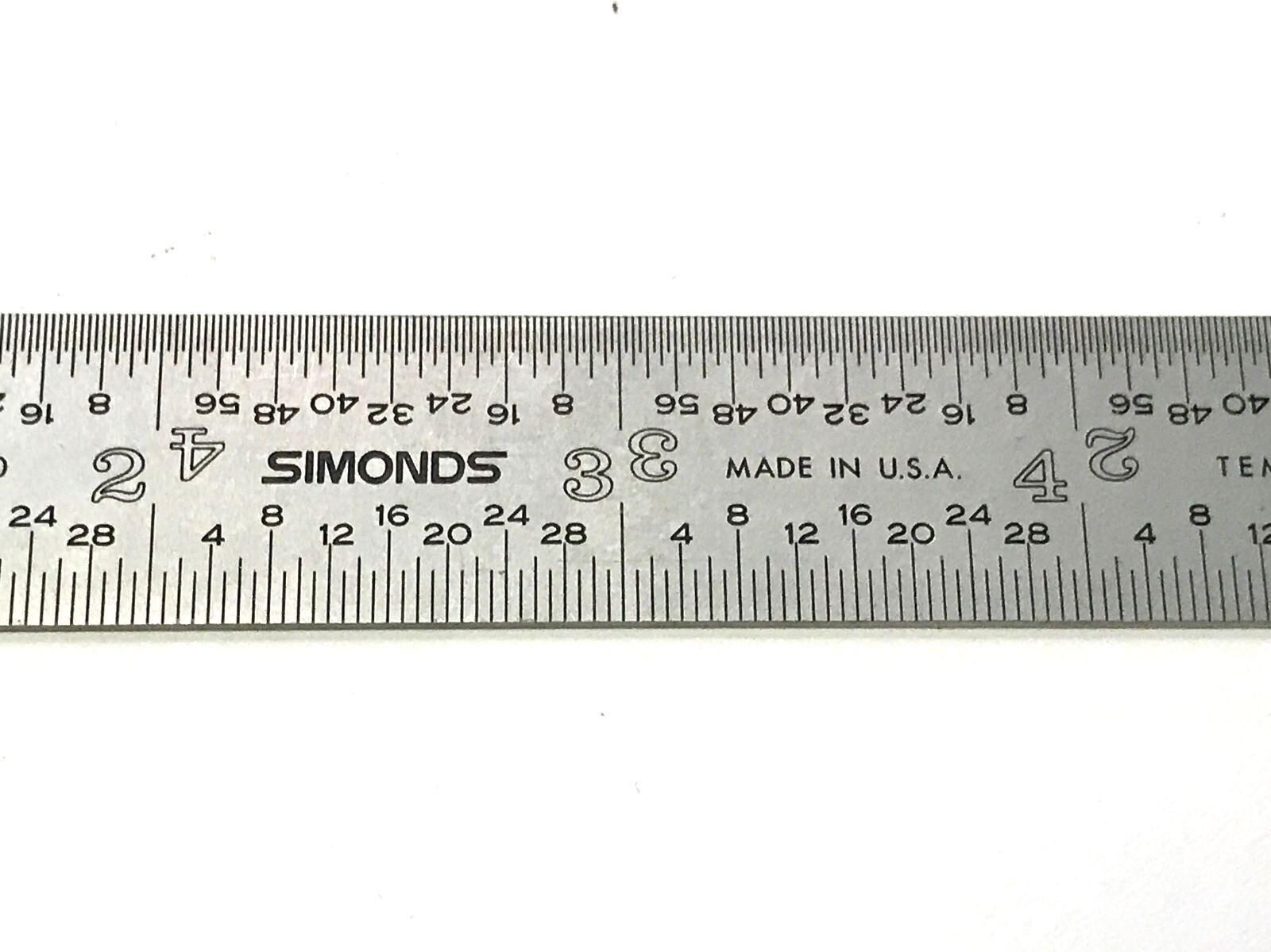 Simonds 6″ 5R Rigid Machinist Rule Satin Chrome 1/64 1/32 1/10 1/100 USA Made